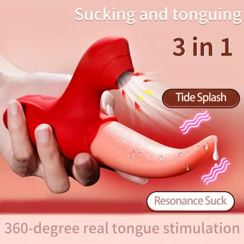 Rose Vibrator with Tongue