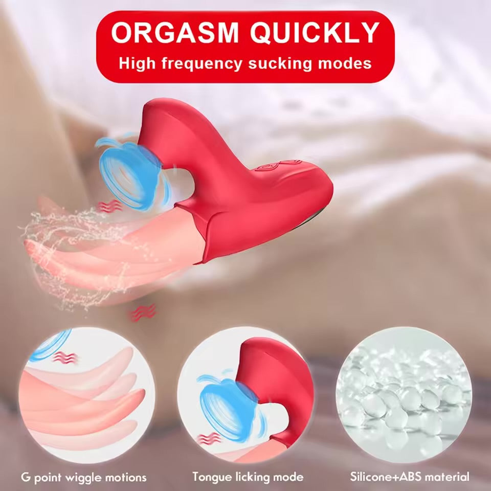 Rose Vibrator with Tongue