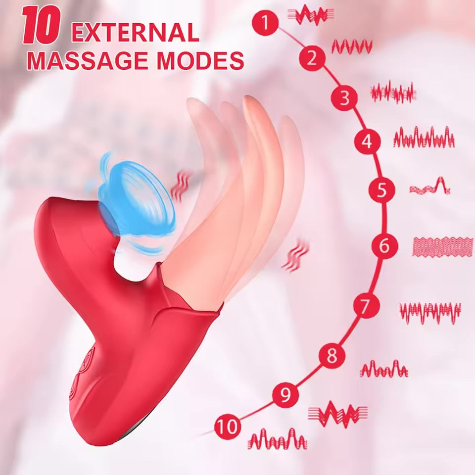 Rose Vibrator with Tongue