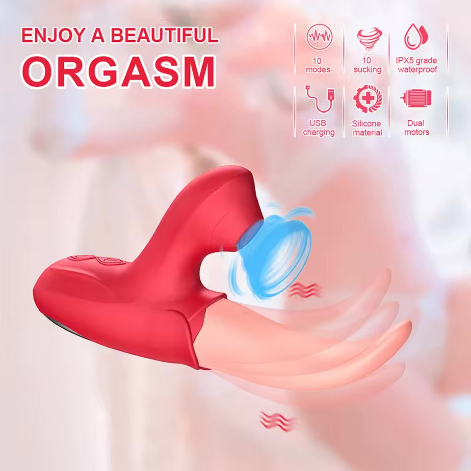 Rose Vibrator with Tongue