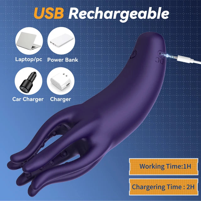 Powerful Soft Fingertip Penis Vibrator