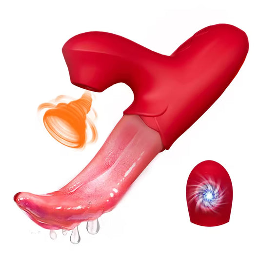 Rose Vibrator with Tongue