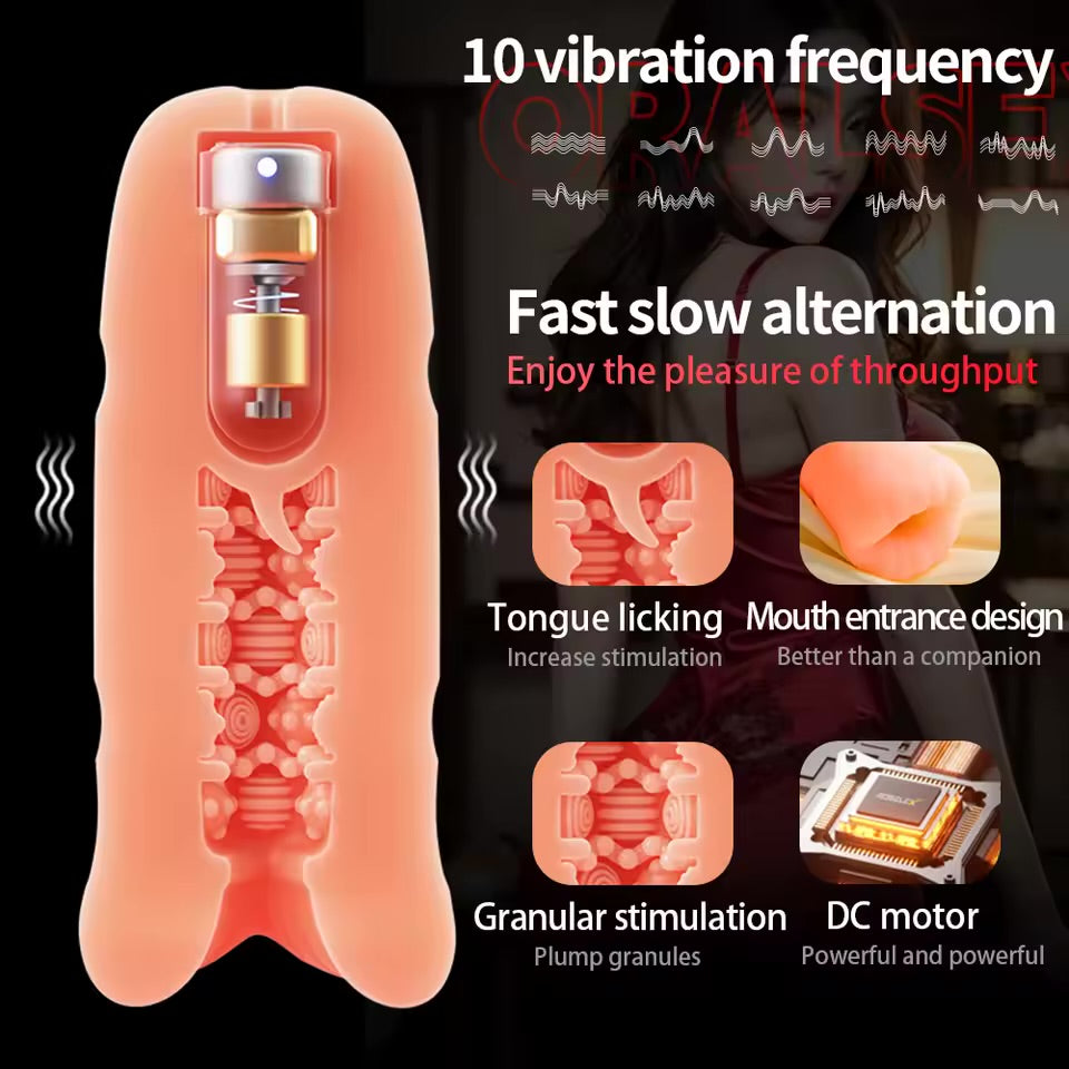 Deepthroat Love Lips Vibrating Masturbator